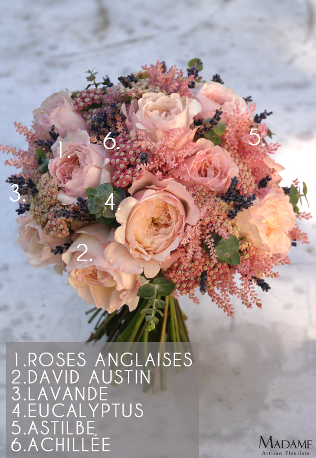 Bouquet de mariee rose et lavande par Madame Artisan fleuriste - La mariee aux pieds nus