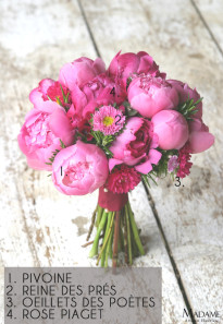 Bouquet de mariee rose fushia par Madame Artisan fleuriste - La mariee aux pieds nus