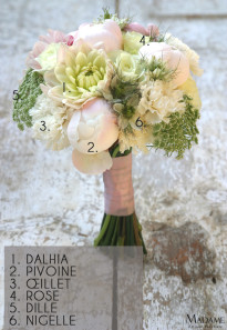 Bouquet de mariee rose par Madame Artisan fleuriste - La mariee aux pieds nus