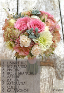 Bouquet de mariee rose pastel par Madame Artisan fleuriste - La mariee aux pieds nus