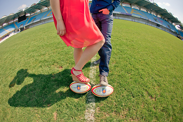 ©Elena Fleutiaux / Séance engagement au stade de rugby de Perpignan