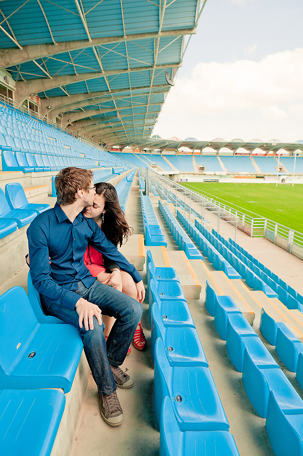 ©Elena Fleutiaux / Séance engagement au stade de rugby de Perpignan