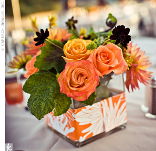 bouquet papier vase