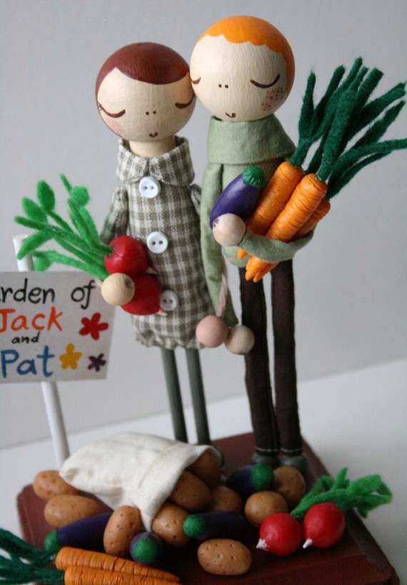 caketopper La mariee aux pieds nus