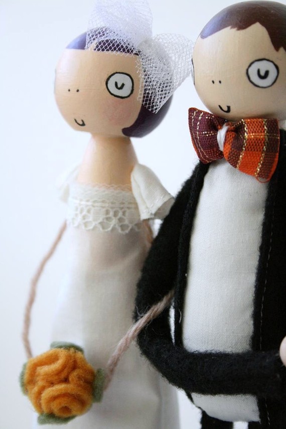 caketopper La mariee aux pieds nus