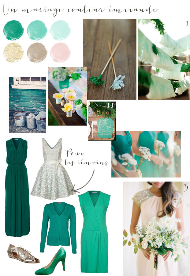 carnet d inspiration - mariage en vert emeraude - La mariee aux pieds nus