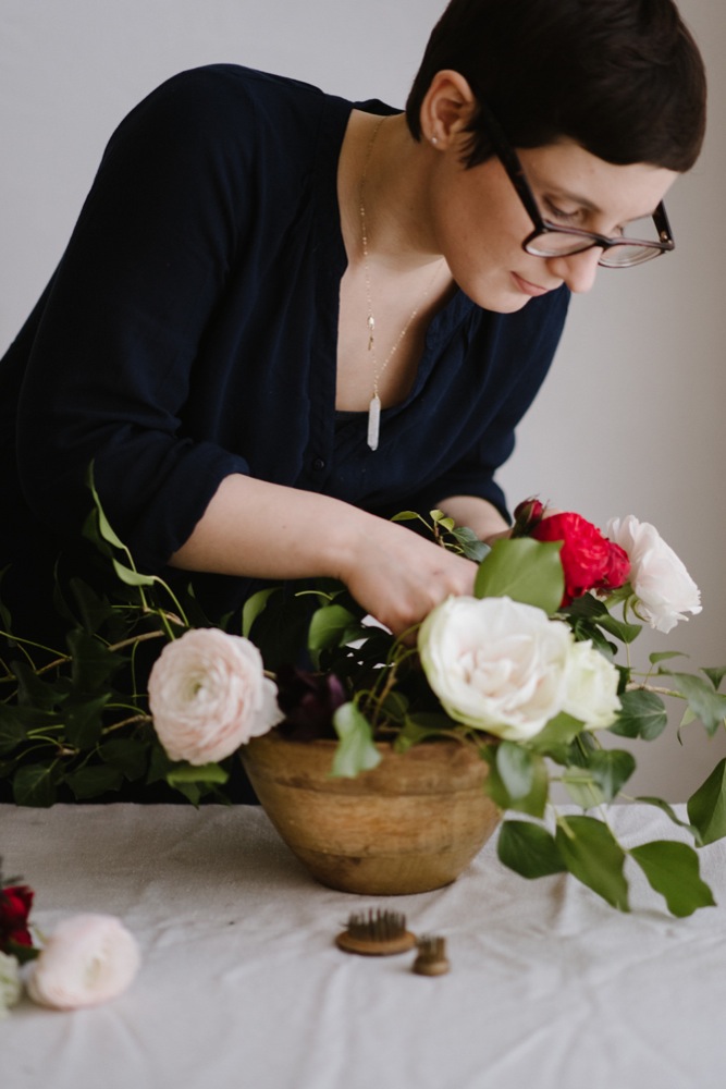 Chloe Lapeyssonnie - DiY - Un centre de table carmin esprit jardin - La mariee aux pieds nus