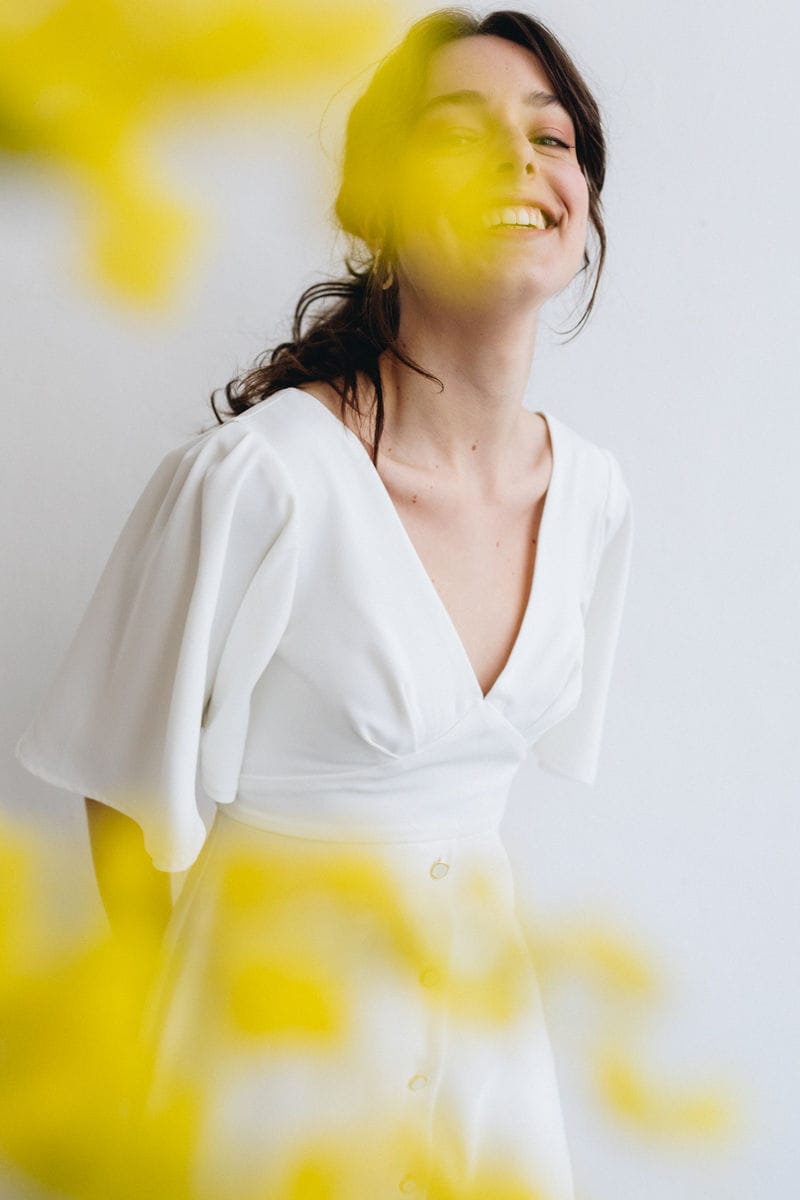Anne de Lafforest - Robes de mariée - Collection mariage civil 2022 - Photos : Aude Lemaitre - Blog mariage : La mariée aux pieds nus