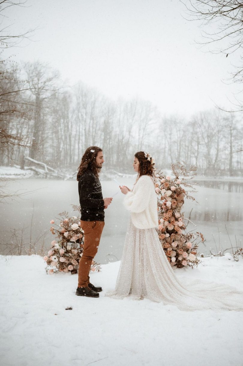 Un elopement sous la neige en hiver - Photos : Marie Dubrulle - Blog mariage : La mariée aux pieds nus