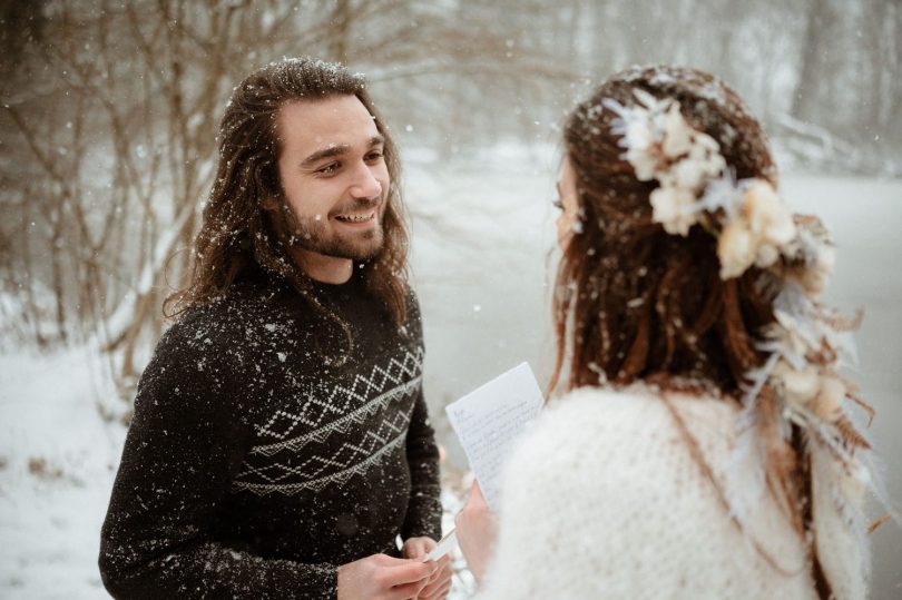 Un elopement sous la neige en hiver - Photos : Marie Dubrulle - Blog mariage : La mariée aux pieds nus