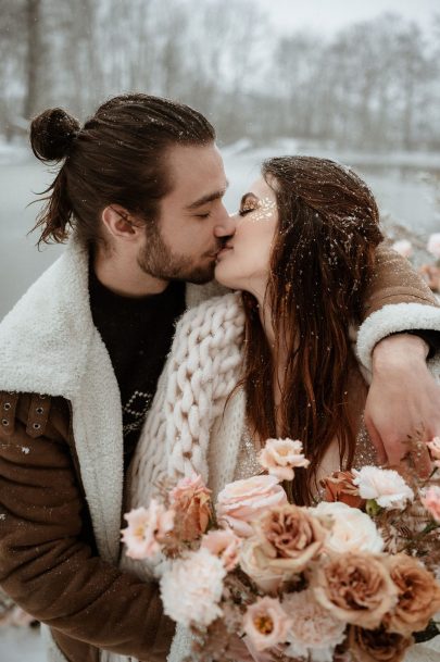 Un elopement sous la neige en hiver - Photos : Marie Dubrulle - Blog mariage : La mariée aux pieds nus