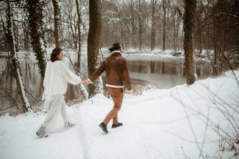 Un elopement sous la neige en hiver - Photos : Marie Dubrulle - Blog mariage : La mariée aux pieds nus