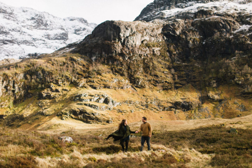 Alain M - Une séance engagement nature à Glencoe en Ecosse - La mariée aux pieds nus