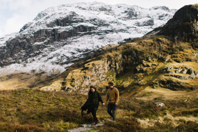 Alain M - Une séance engagement nature à Glencoe en Ecosse - La mariée aux pieds nus