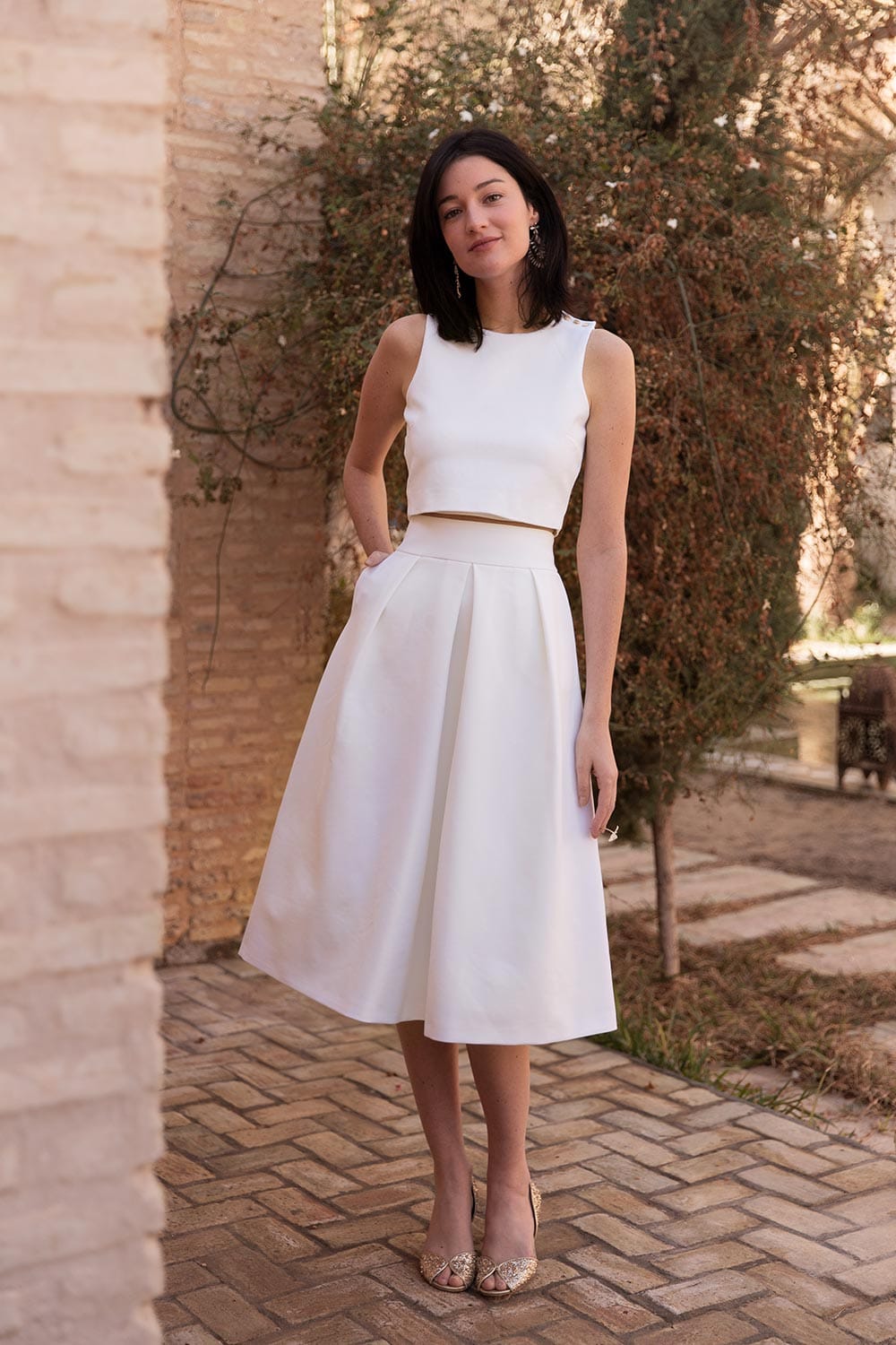 ensemble-haut-crop-top-jupe-midi-mariage-civil-lamarieeauxpiedsnus-4 - la  mariee aux pieds nus