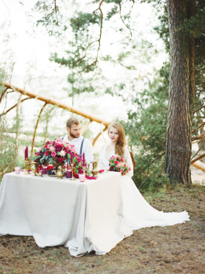 Ksenia Milushkina - Un mariage romantique en rose et rouge - Inspiration - La mariee aux pieds nus