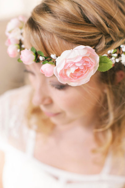 Alex Tome - La mariee aux pieds nus - English Garden - Accessoires de mariée - Couronne de mariée à fleurs - Kate rose