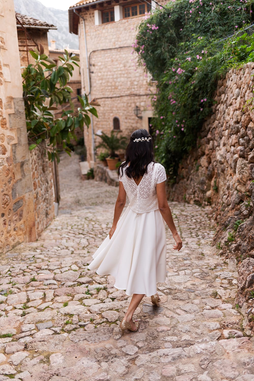 Robe mariage civil mi longue sale