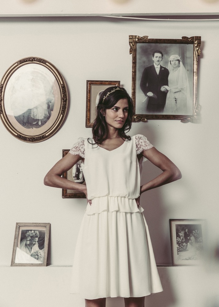 Laure de Sagazan - Collection de robes de mariée - Cérémonie civile - 2016 - A découvrir sur le blog mariage www.lamarieeauxpiedsnus.com - Photos : Laurent Nivalle