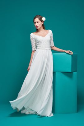 Maison Floret - Robes de mariée - collection Civil - Le Vestiaire - Blog mariage : La mariée aux pieds nus
