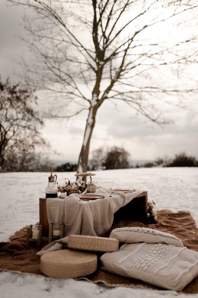 Un elopement bohème en hiver dans la neige - Photos : Solveig et Ronan - Blog mariage : La mariée aux pieds nus