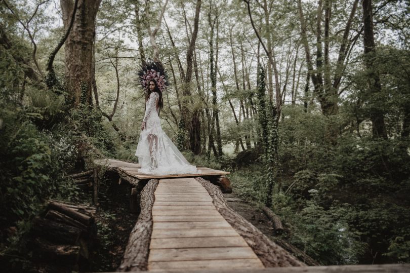 Un mariage folk dans la forêt - La mariée aux pieds nus