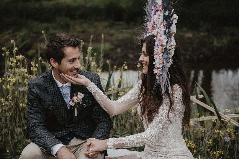 Un mariage folk dans la forêt - La mariée aux pieds nus