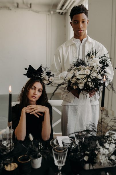 Un mariage indus en noir et blanc - Photos : Alejandra Loaiza - Blog mariage : La mariée aux pieds nus