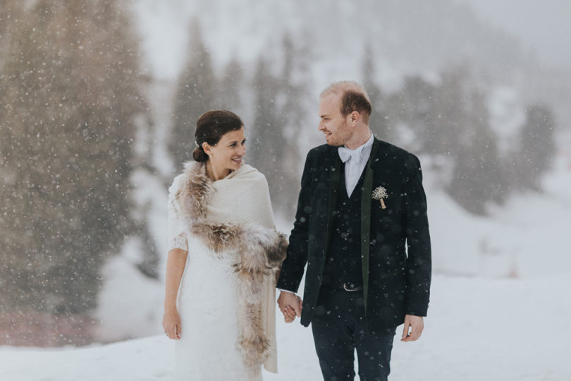 Un mariage en hiver sous la neige à La Plagne - A découvrir sur le blog mariage www.lamarieeauxpiedsnus .com - Photos : NeuPap Photography