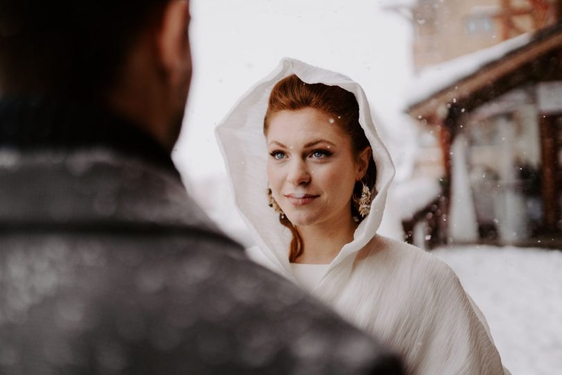 Un mariage sous la neige à la montagne - Photos : Bel Esprit - Blog mariage : La mariée aux pieds nus