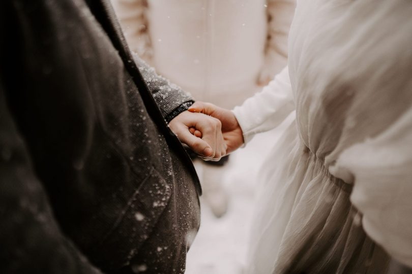 Un mariage sous la neige à la montagne - Photos : Bel Esprit - Blog mariage : La mariée aux pieds nus