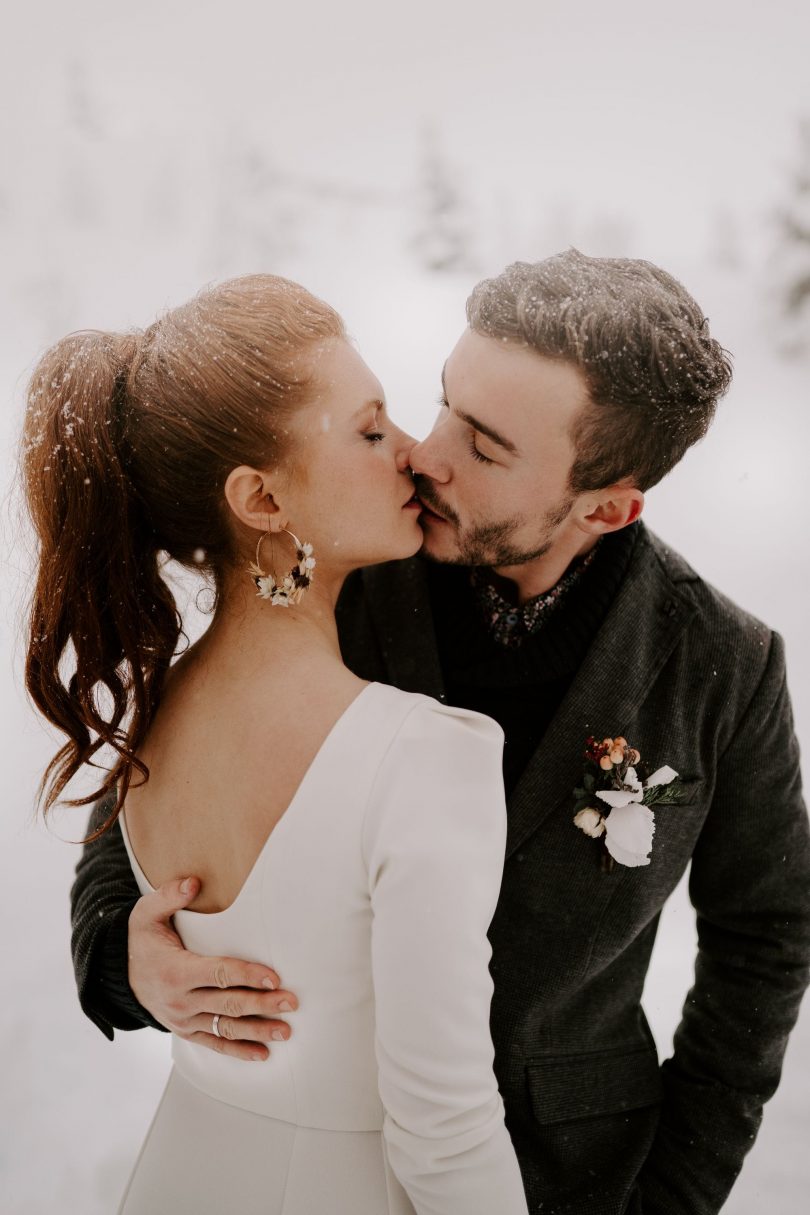 Un mariage sous la neige à la montagne - Photos : Bel Esprit - Blog mariage : La mariée aux pieds nus