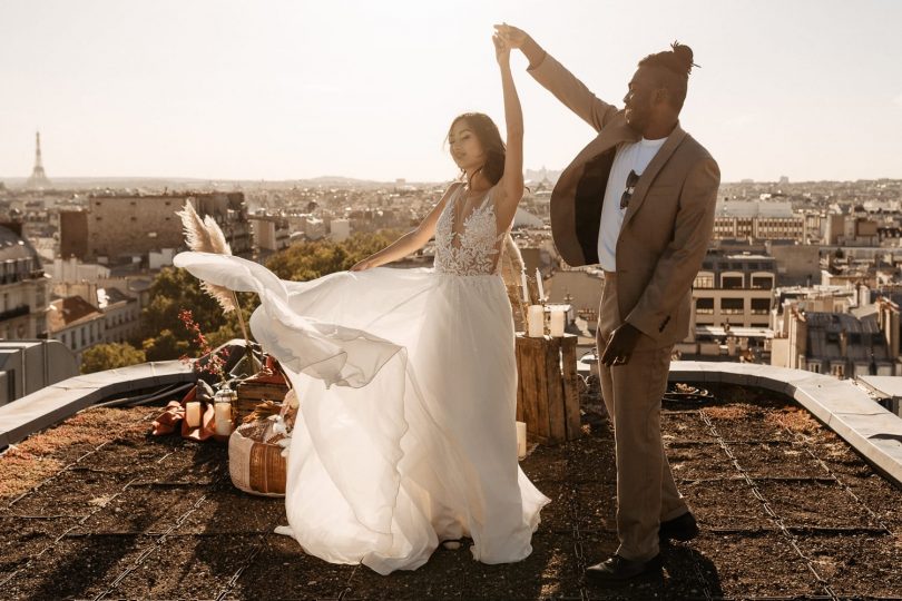 Un mariage sur les toits de Paris - Photos : Throught the glass Paris - Blog mariage : La mariée aux pieds nus