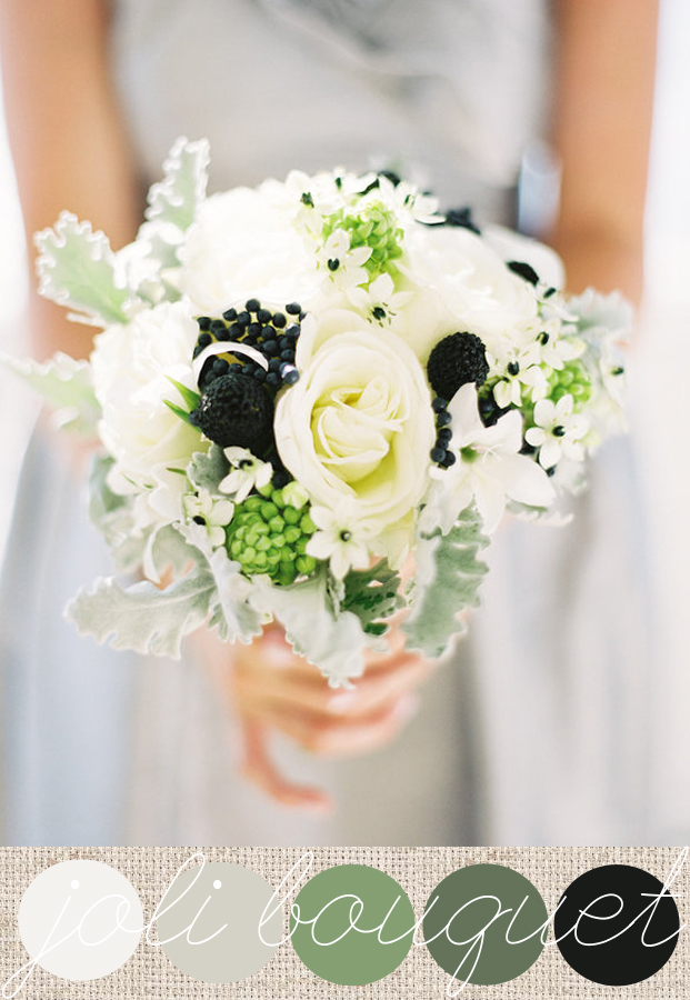 Bouquet de mariée {en noir et blanc}