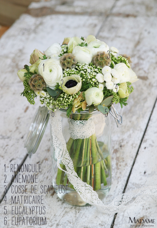 Bouquet de mariée {blanc et vert}