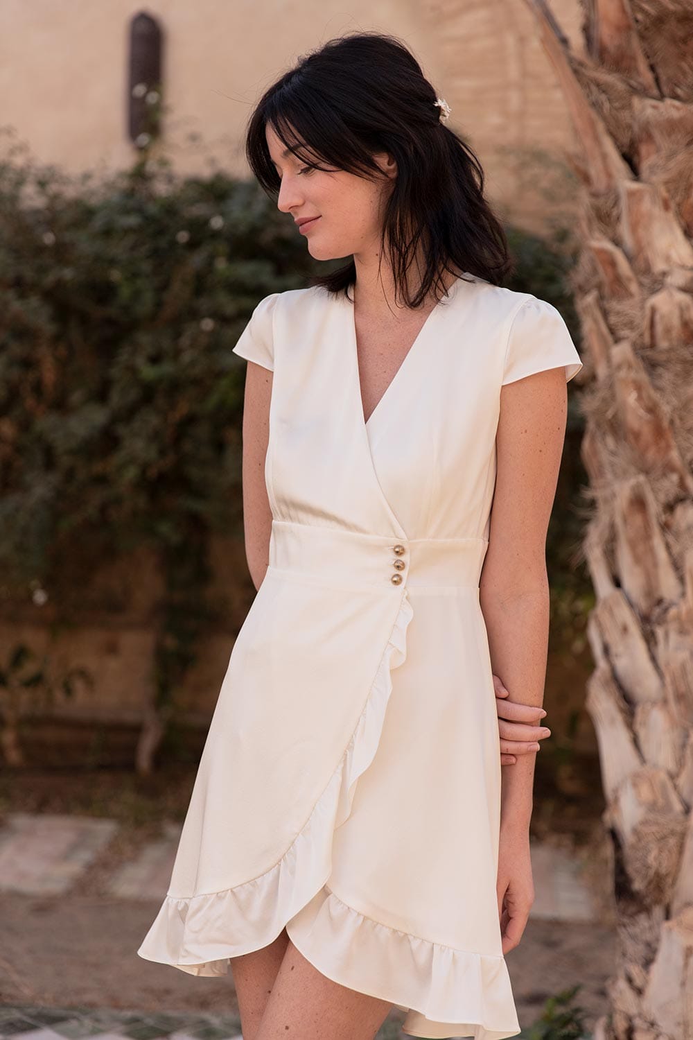 robe-courte-mariage-civil-cache-coeur ...