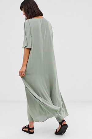 robe longue vert sauge